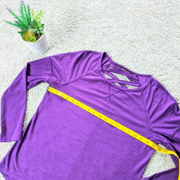 Purple Prana Long Sleeve Workout Top Criss Cross Back - Picture 6 of 7